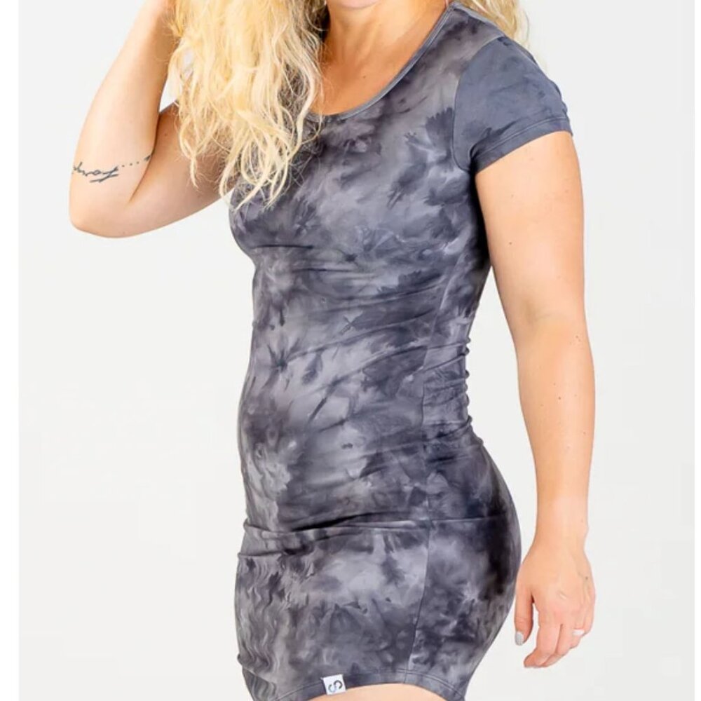 Curves n Combatboots Shirt Dress Women's Space Dye Everyday Lounge Stretch XL